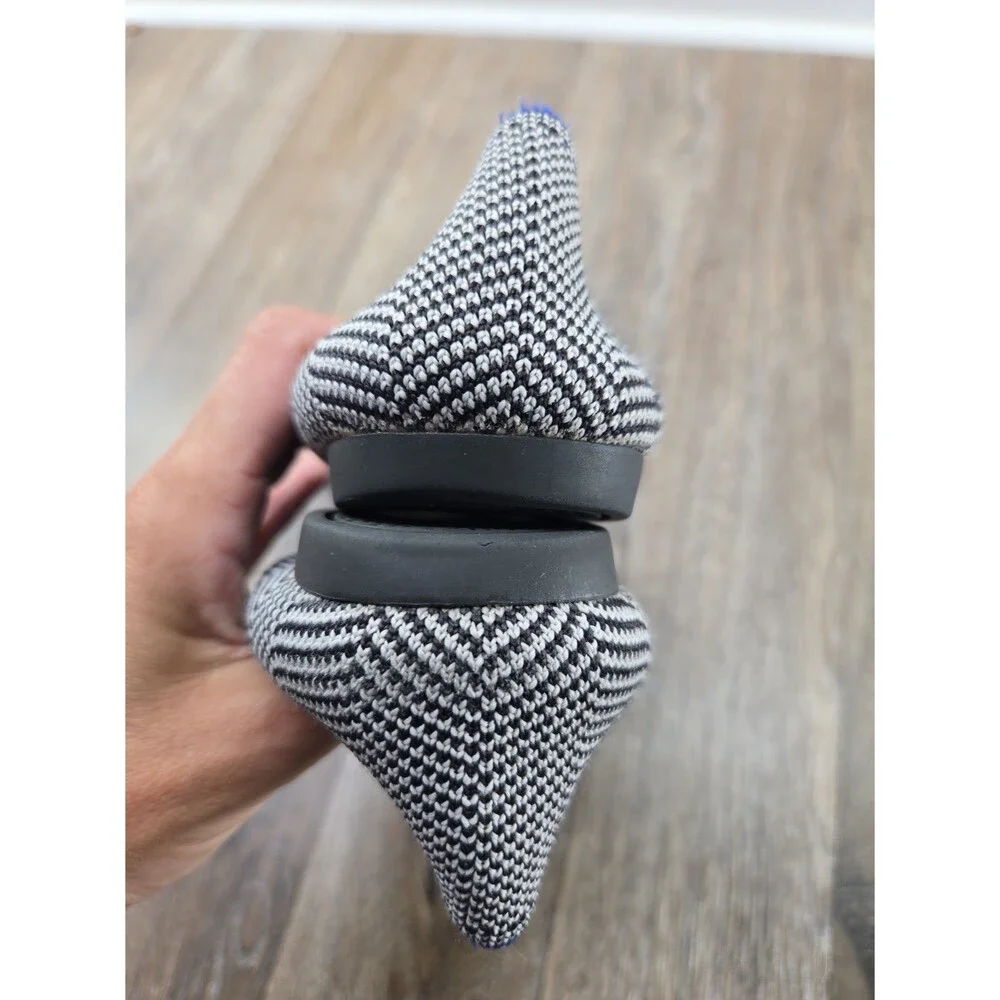 Rothy's The Point Flats Gray Grey Herringbone  Women's Size 8